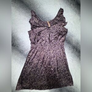 (B2) Paulkn KC Sleeveless Printed Tank Dress Purple Multi Geo Pattern Size Small